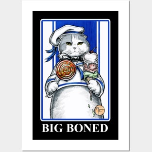 Sailor Cat With Ice Cream - White Outlined Version With Quote Posters and Art